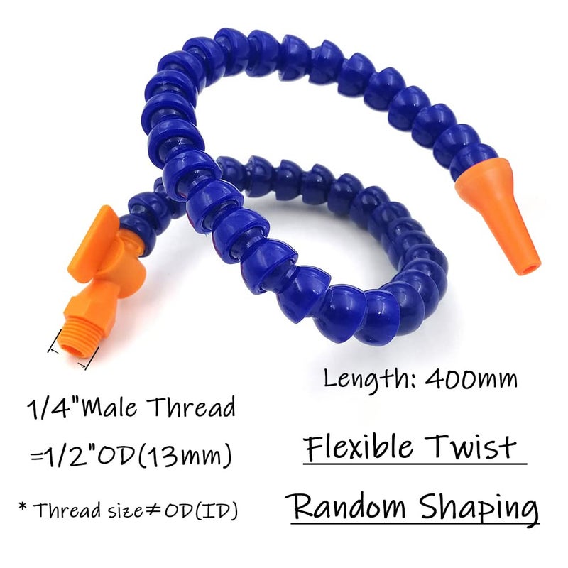 Uenede Magnetic Base with Barb Connector + 1/4"PT Round Nozzle Plastic Coolant Pipe with Switch Adjustable Flexible Water Oil Cooling Hose - Image 4